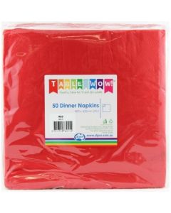 Dinner Napkin - Red - Pack 50 - 400mm x 400mm 2 Ply (380216A)