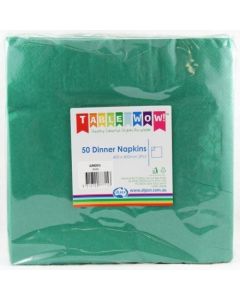 Dinner Napkin - Hunter Green - Pack 50 - 400mm x 400mm 2 Ply (380255A)