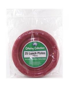 Lunch Plate - Burgundy - 180mm Pack 25 (381152A)