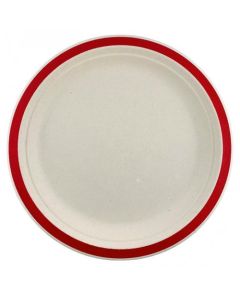Sugarcane Lunch Plates 180mm Red - 10 Pack - (400117A)