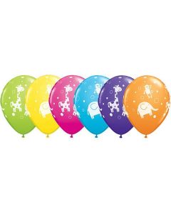 Cute & Cuddly Jungle Animals - 28cm (11 Inch) Latex Balloon (40200Q)