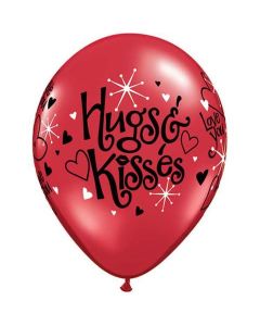 Love You Hugs & Kisses - 28cm (11 Inch) Latex Balloon (40292Q)
