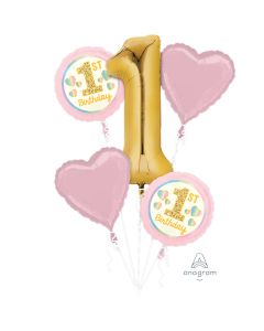 1st Birthday Girl Balloon Bouquet (4037101AM)