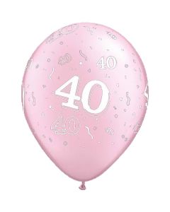40-A-Round Pink Pearl - 28cm (11 Inch) Latex Balloon (40-12)