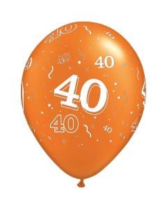 40-A-Round Orange Pearl - 28cm (11 Inch) Latex Balloon (40-10)