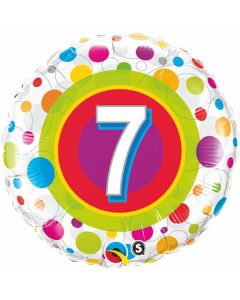 Age 7 Colourful Dots - 18 Inch Foil Balloon (41108Q)