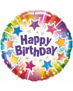 Happy Birthday Radiant Stars 9 Inch Foil Balloon (41935Q)