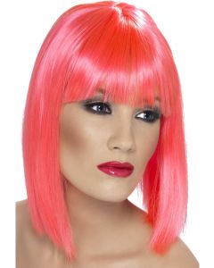 Pink Short Neon Blunt Glam Wig (SM42140)