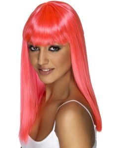Long Straight Glamoura Wig - Neon Pink (SM42161)
