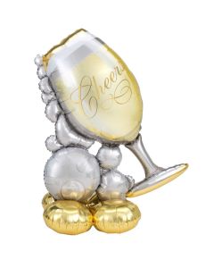 Bubbly Wine Glass Cheers - AirLoonz Foil Balloon (4246811AM)