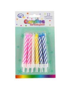 Jumbo Birthday Candles With Holder (Pack of 12) (431145A)