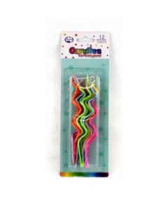 Twisted Spiral Slims Brights Candles (Pack of 12) (431152A)