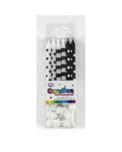 Dot & Stripe - Black - Candle(Pack of 12) (431188A)