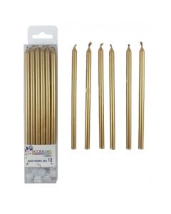 Slim Gold 120mm Candle (Pack of 12) (431190A)