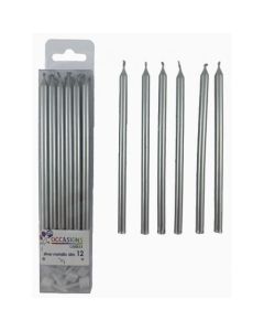 Slim Silver 120mm Candle (Pack of 12) (431191A)