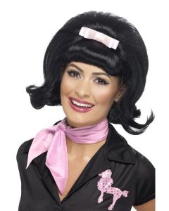 Black 1950's Flicked Beehive Wig (SM43226)
