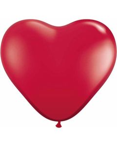 Heart Shape Latex - Rudy Red - 28cm (11 Inch) Latex Balloon (43732Q)
