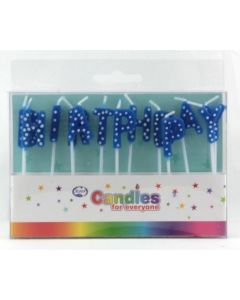 Happy Birthday Blue Polkadots Candles - PVC Box (442605A)