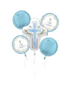 1st Communion Blue Balloon Bouquet (4451201AM)