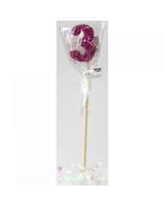 Pink Glitter Long Stick Candle # 3 (447503A)