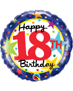 18th Birthday Stars - 18 Inch Foil Balloon (49613Q)