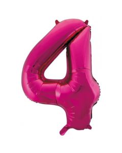 4 Magenta Pink Number - 86cm (34') Foil Balloon (4PinkA)