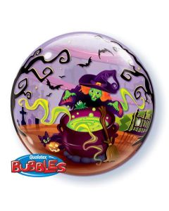 Flying Witch's Spooky Brew - 22 Inch Bubble Balloon (50544Q)