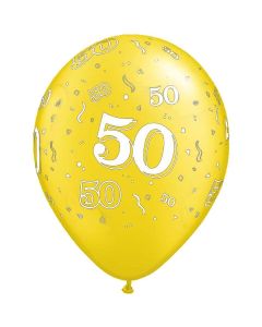 50-A-Round Yellow - 28cm (11 Inch) Latex Balloon (50-16)