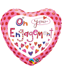 On your Engagement - 18 Inch Heart Foil Balloon (51171Q)