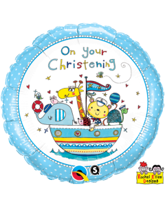 On Your Christening Blue - 18 Inch Foil Balloon (54876Q)