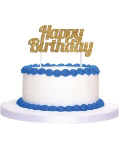 Cake Topper - Gold Birthday (E4108)