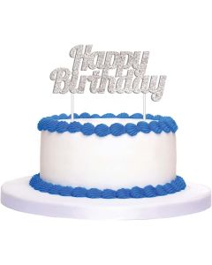 Cake Topper - Silver Birthday (E4109)