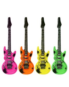 Inflatable Guitar 106cm 4 assorted neon colours (550011A)