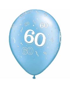 60-A-Round Azure Blue Pearl - 28cm (11 Inch) Latex Balloon (60-02)