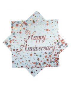 Sparkling Fizz Rose Gold - Napkin Anniversary (Pack of 16) (635746A)