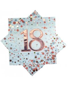 Spare Sparkling Fizz Rose Gold - Napkin 18th Birthday - Pack 16 (635760A)