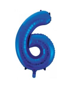 6 Saphire Blue Number - 86cm (34') Foil Balloon (6BlueA)