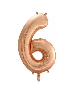 6 Rose Gold Number - 86cm (34') Foil Balloon (6RoseA)