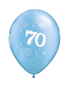 70-A-Round Azure Blue Pearl - 28cm (11 Inch) Latex Balloon (70-02)