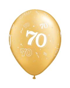 70-A-Round Gold Pearl - 28cm (11 Inch) Latex Balloon (70-05)