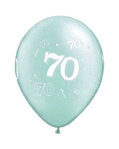 70-A-Round Mint Green Pearl - 28cm (11 Inch) Latex Balloon (70-07)