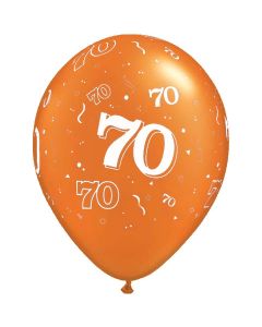 70-A-Round Orange Pearl - 28cm (11 Inch) Latex Balloon (70-10)