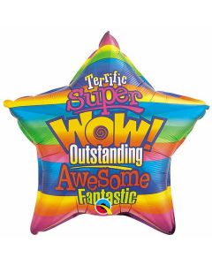 WOW! Outstanding Stripes - 20 inch foil balloon (72888Q)