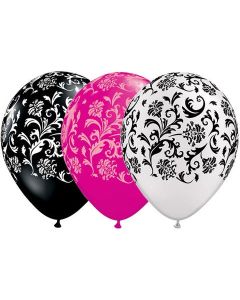 Damask Print - Special Assortment - 28cm (11 Inch) Latex Balloon (76881Q)