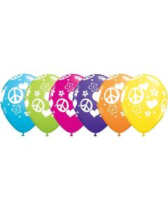 Peace Signs & Hearts - 28cm (11 Inch) Latex Balloon (76894Q)
