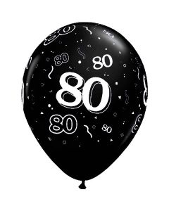 80-A-Round Black Pearl - 28cm (11 Inch) Latex Balloon (80-01)