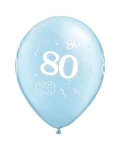 80-A-Round Light Blue Pearl - 28cm (11 Inch) Latex Balloon (80-03)