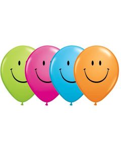 Smile Face (Black Print) - Special Assorted - 28cm (11 Inch) Latex Balloon (85107Q)