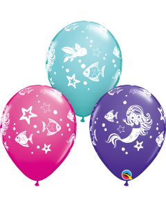 Mermaid & Friends - 28cm (11 Inch) Latex Balloons (87885Q)