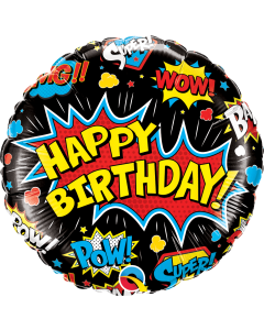 Birthday Super Hero Black - 18 Inch Foil Balloon (88148Q)